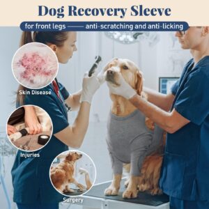 Nanaki Dog Recovery Sleeves for Front Legs, Dog Leg Sleeve to Stop Licking, Dog Anti-Lick Wounds Sleeves, Dog Surgery Recovery Sleeve, Dog Leg Wound Cover Arm Protector for Leg Injuries & Joint Pain