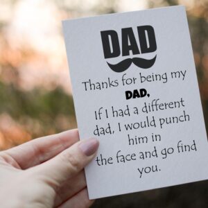 Thanks for being my DAD card - Fathers Day Card from Son, Daughter, Kids, Birthday Card - Size 5x7 inch Folded Card include Envelope, Sticker - Blank Inside - Funny, Unique & Romantic Card