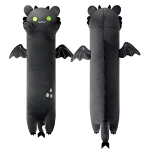 peach cat long dragon cat plush pillow cute dragon cat stuffed animal for boys and girls black 19.6"