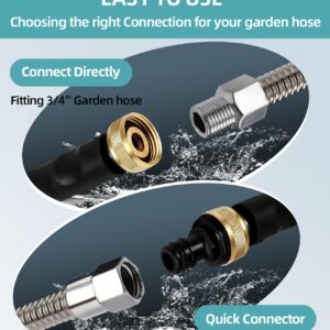 Hamirah Jet Nozzle High Pressure Hose Nozzle, Hydro Jet Heavy Duty Nozzle Sprayer With 3 Different Nozzles, 3-In-1 High Pressure Wand, Hose Quick Connectors For Patio Car Pet Window Washing