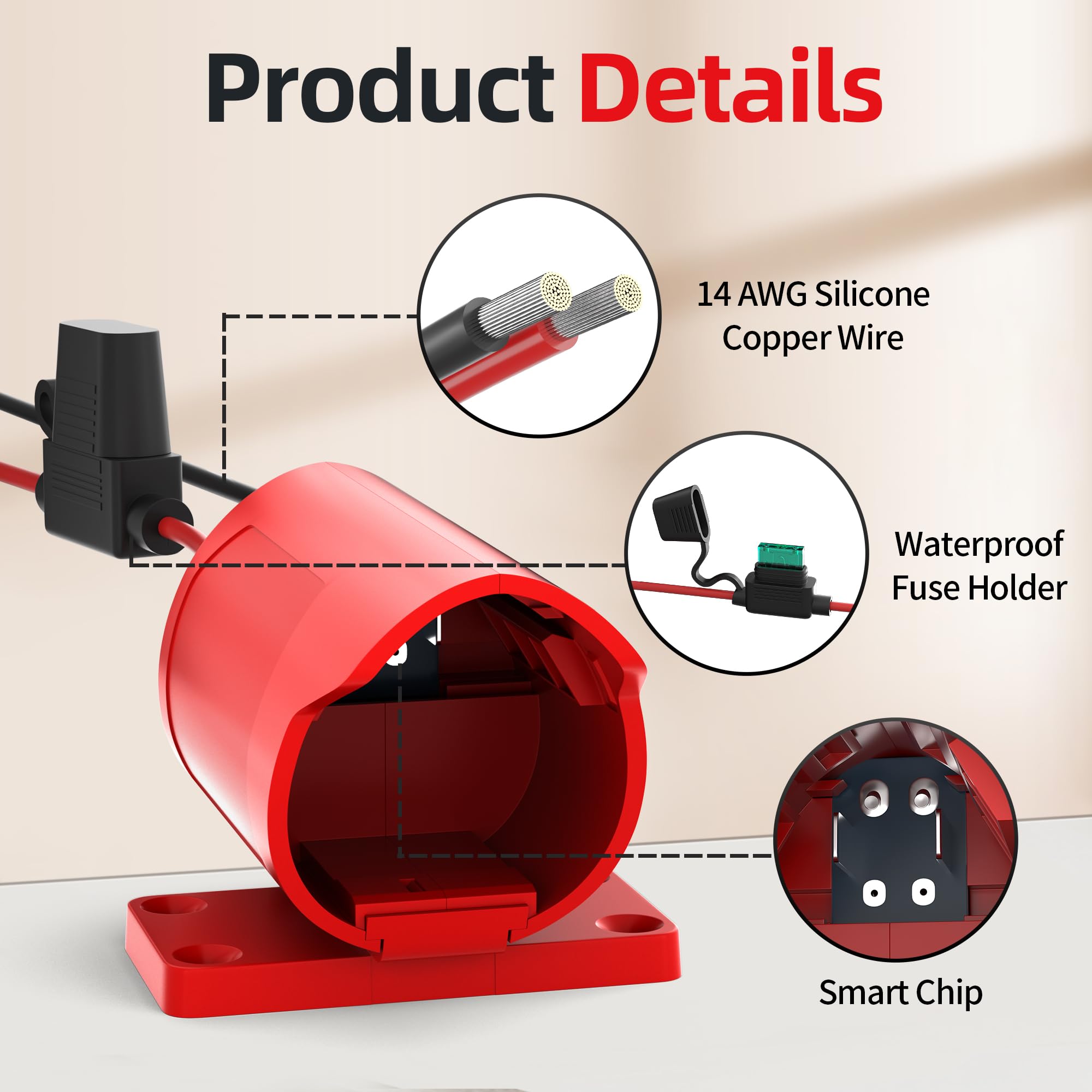 RVBOATPAT M12 Battery Adapter for Milwaukee 12V Adapter Power Wheels Battery Adapter 14 Gauge Wire with Fuses and Connectors for DIY RC Trucks Toys Robotics