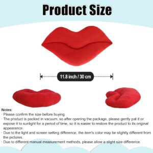 zhidiloveyou 2PCS 11.8" Lip Pillow Plush Red Cute Hug Toy Soft Lip Shaped Decorative Cushion