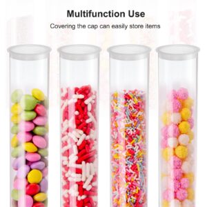 PATIKIL 7.9"L x 1.7"Dia Clear Storage Tubes, 1Pcs PC Plastic Transparent Hollow Round Rigid Tube with Cap for Beads Bath Salt Container Wedding Party Favors