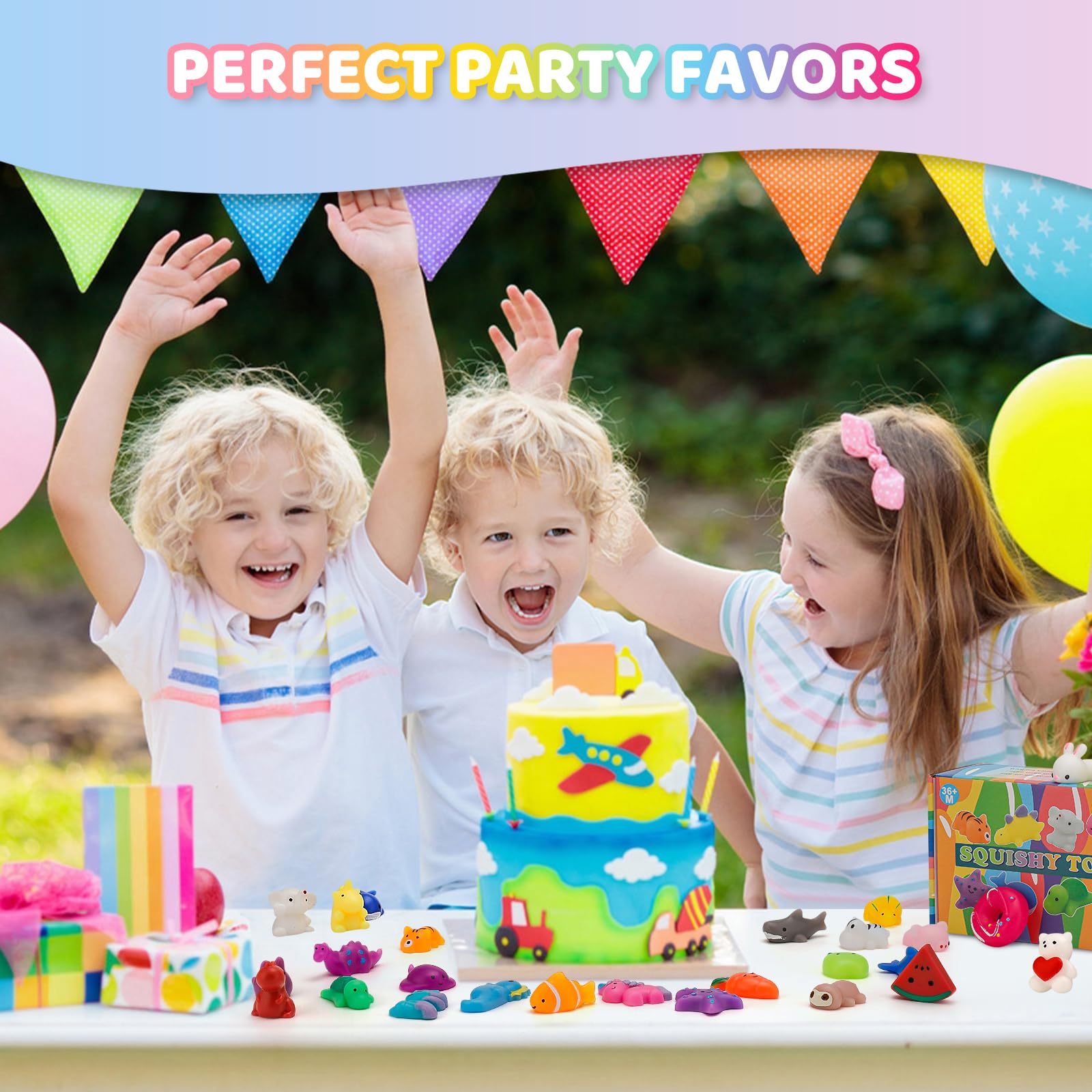 30pcs Party Favors for Kids 4-8-12, Kawaii Mochi Squishy Toys Bulk Fidget Sensory Toys Birthday Gifts for Boys Girls, Goodie Bag Christmas Stocking Stuffers Treasure Box Classroom Prizes