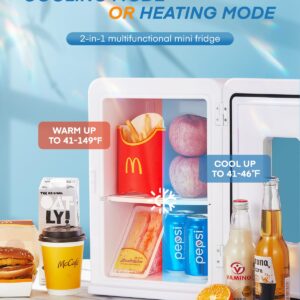 NORTHCLAN Mini Fridge for Bedroom, 15 Litre/21 Cans Portable Mini Refrigerator with AC/DC Power for Office, Dorm and Car, White