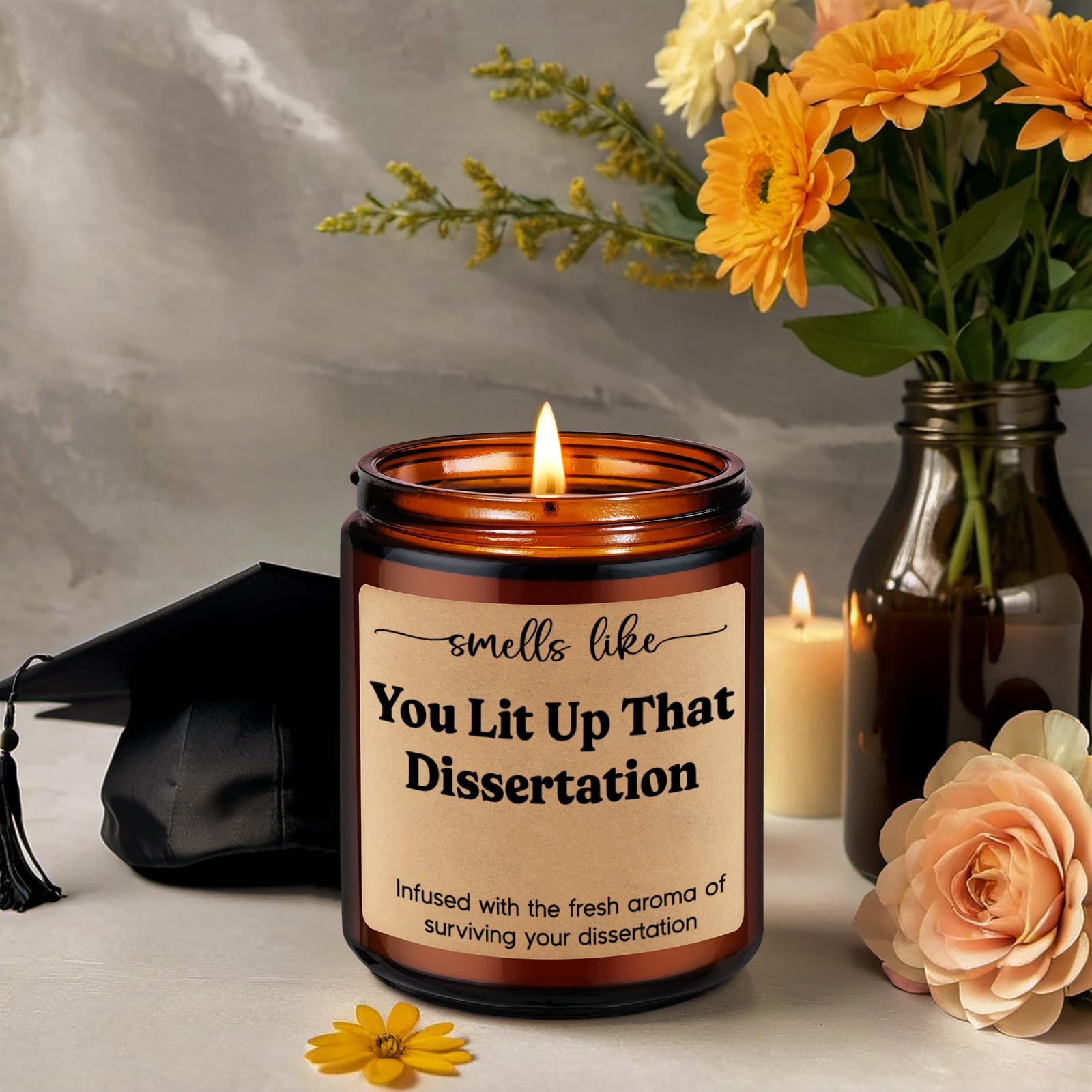 GSPY Graduation Candle, PhD Graduation Gifts, Doctorate Graduation Gifts for Her, Him - Funny Dissertation, Congrats Grad, 2024 Graduation Gifts for Women, Doctoral Graduates, Doctoral Student