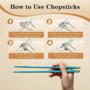 THETCHRY Chopsticks Reusable, 7 Pairs Fiberglass Chopsticks Matte Non-Slip, Chop Sticks Dishwasher Safe, Japanese Cooking Chopsticks for Sushi, Ramen, Asian Cuisine, 9.5inches Gift Set, Colorful