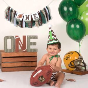 Football One High Chair Banner - Football 1st Birthday Party Decorations,Football First Highchair Banner,First Year Down Themed Decor,First Year Down Football Highchair Banner