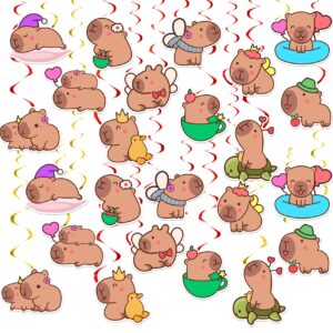 24 pcs capybara hanging swirls capybara ceiling swirls decorations capybara birthday party supplies for capybara birthday baby shower decorations capybara party decorations