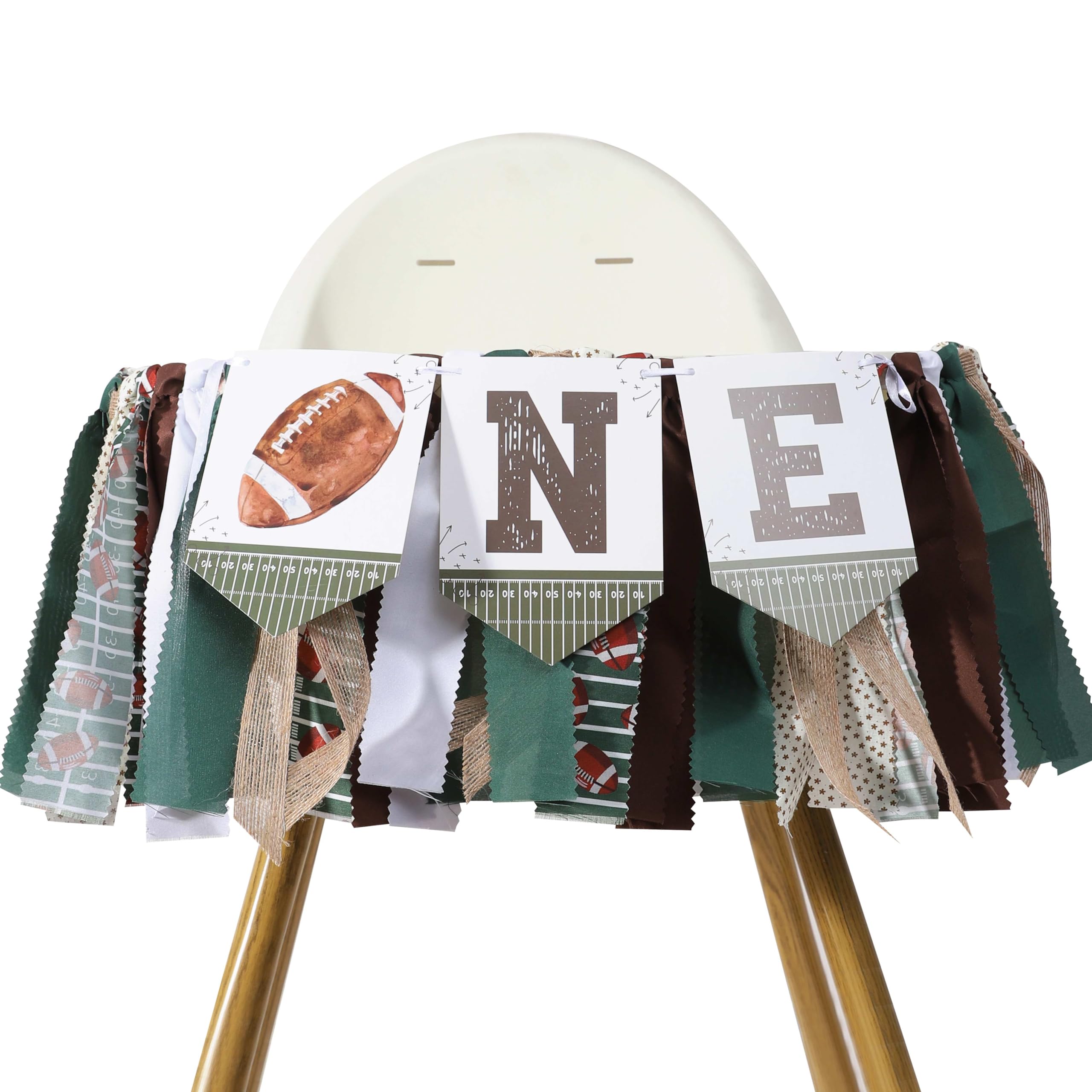 Football One High Chair Banner - Football 1st Birthday Party Decorations,Football First Highchair Banner,First Year Down Themed Decor,First Year Down Football Highchair Banner