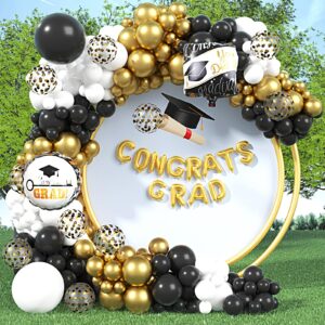 graduation balloon garland arch kit black white gold balloons for college high school graduation party graduation decorations