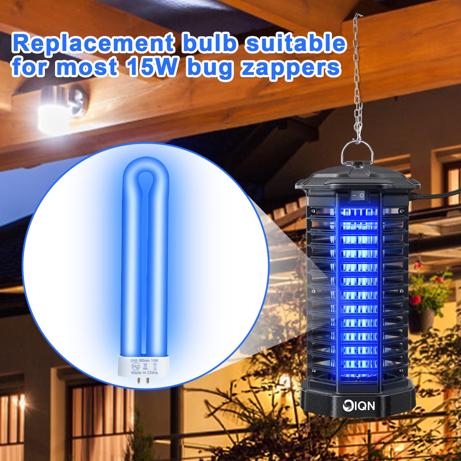 15W 4-Pin Base Universal Replacement Bulb for Bug Zapper (White)