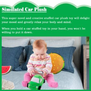 zhidiloveyou Car Plush Green Stuffed Car Shaped Pillow Cute Toy Decor Gifts for Kids 11.8 inch