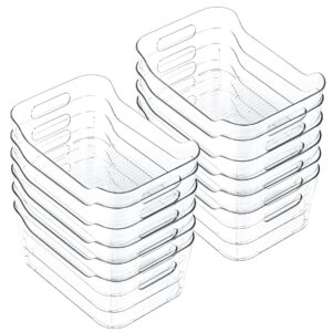 ciwivoki clear plastic storage bins, set of 12, multi-use organization and storage containers for pantry, cabinet, refrigerator, freezer, bathroom, organizer bins for home & kitchen