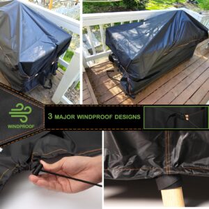 Heavy Duty Patio Sofa Cover Waterproof, 2-Seater Outdoor Sofa Loveseat Cover, Outdoor Patio Furniture Cover with Air Vent,88W×40D×33H