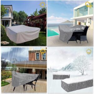 Patio Furniture Covers Waterproof, 420D Patio Sectional Couch Cover, Lawn Patio Furniture Cover, Heavy Duty Outdoor Sectional Sofa Cover, All Weather Protection 86.61x47.24x29.53 inch