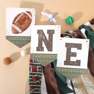 Football One High Chair Banner - Football 1st Birthday Party Decorations,Football First Highchair Banner,First Year Down Themed Decor,First Year Down Football Highchair Banner