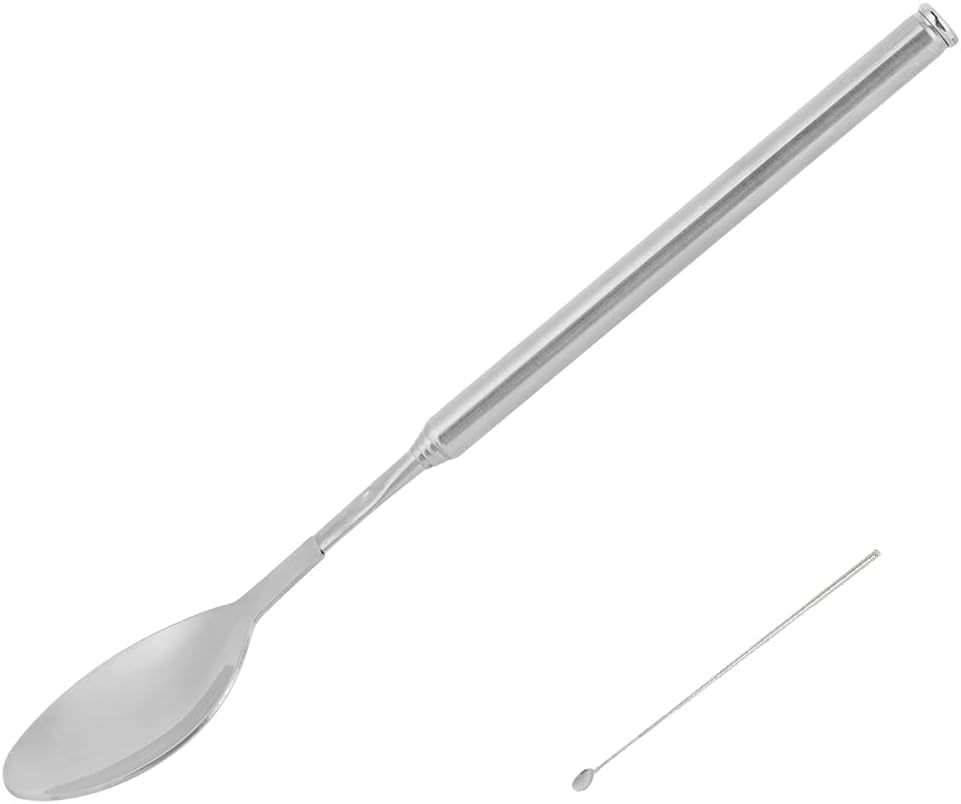 Spoon, telescopic spoon, telescopic spoon, stainless steel telescopic barbecue tableware supplies