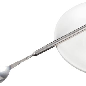 Spoon, telescopic spoon, telescopic spoon, stainless steel telescopic barbecue tableware supplies