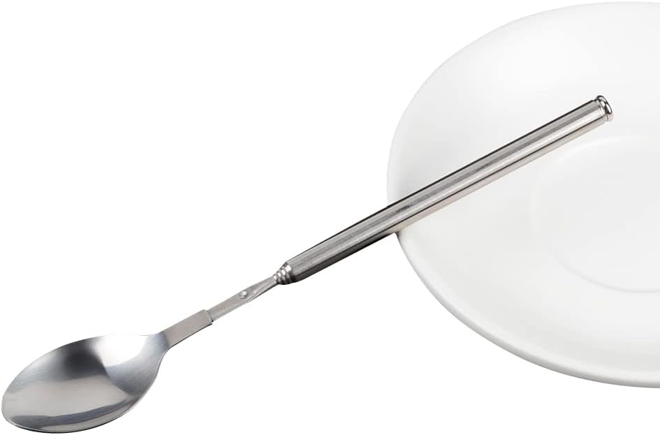 Spoon, telescopic spoon, telescopic spoon, stainless steel telescopic barbecue tableware supplies