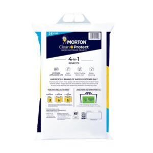 (2 Pack) - 25lb Bags Morton Clean and Protect Water Softener Salt, Easy-Carry, Senior-Friendly, Lightweight