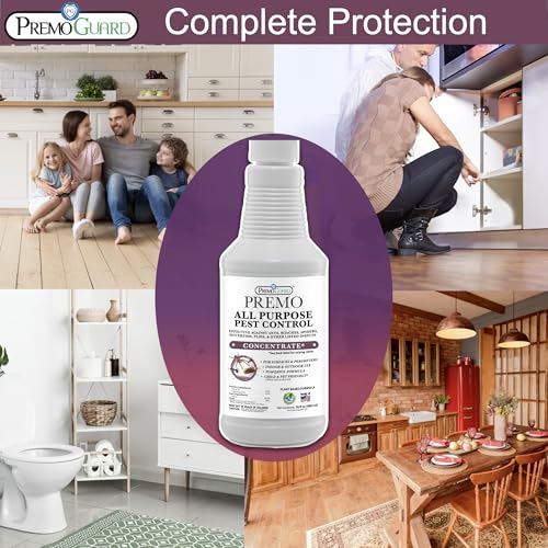 Pest Control by Premo Guard – 16 oz Concentrate Makes Up to 2.5 Gal – Bug, Roach, Fleas, Fruit Fly, Ant, Spider Killer – Effective Plant Based – Child and Pet Safe