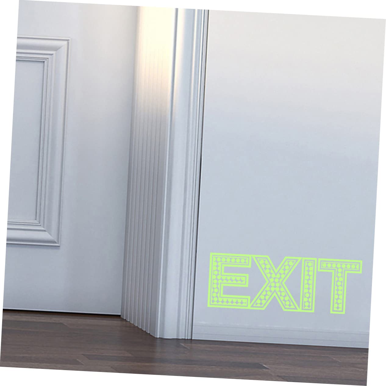 DOITOOL 3pcs Exit Sign Emblems Stickers Outdoor Signs Hotel Restaurant Exit Decal Warning Sticker Exit Sticker Indicator Floor Sticker Glowing Sticker Office Protector Luminous