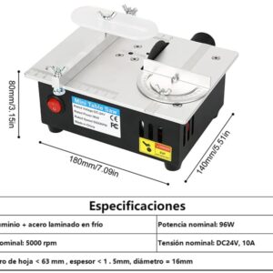 Jadeshay Mini Table Saw, 96W Multi-Use DIY Woodworking & Metal Craft Lathe with Adjustable Speed & Precision Scale for Creative Projects