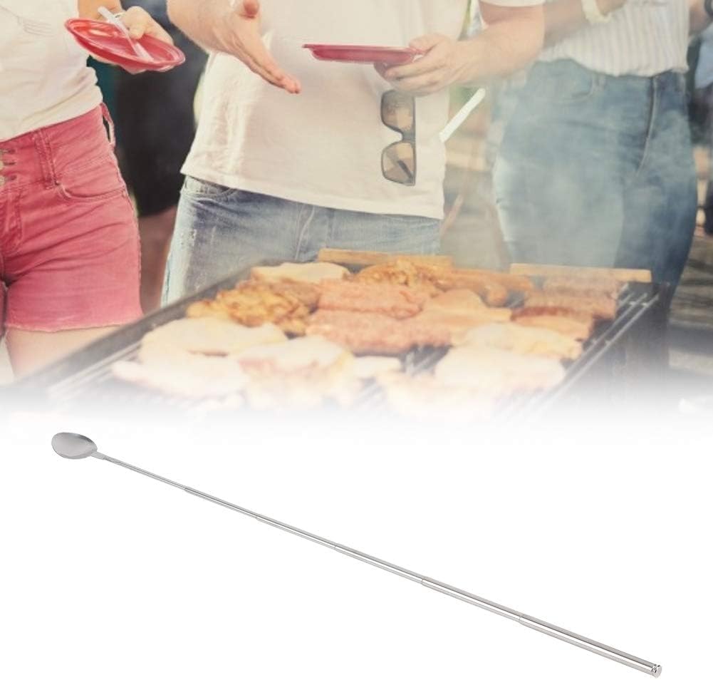 Spoon, telescopic spoon, telescopic spoon, stainless steel telescopic barbecue tableware supplies