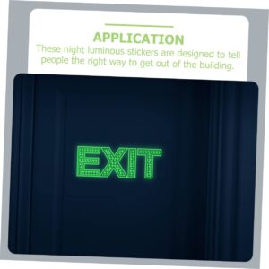 DOITOOL 3pcs Exit Sign Emblems Stickers Outdoor Signs Hotel Restaurant Exit Decal Warning Sticker Exit Sticker Indicator Floor Sticker Glowing Sticker Office Protector Luminous