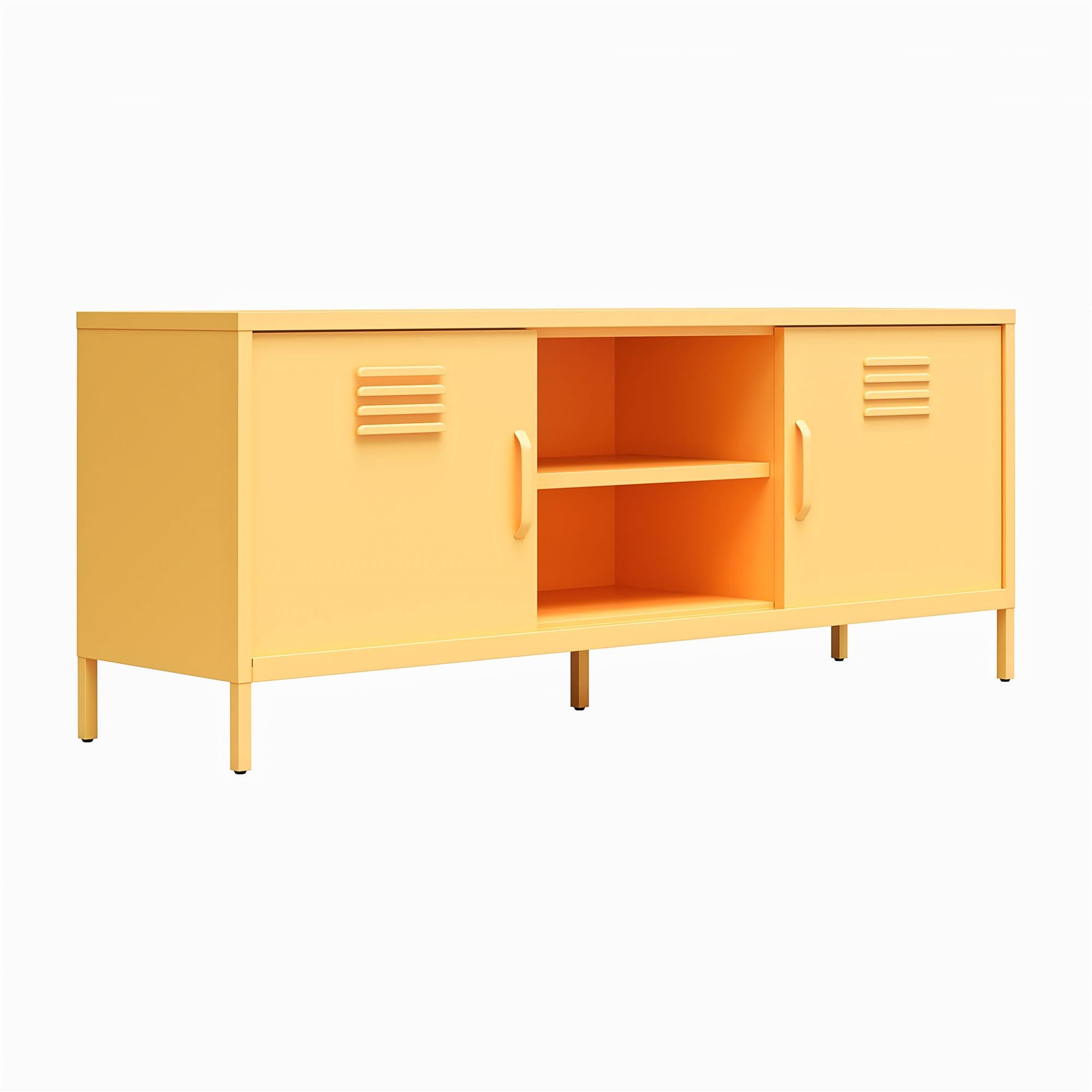 Novogratz Cache Metal Locker-Style TV Stand for TVs up to 65", Yellow