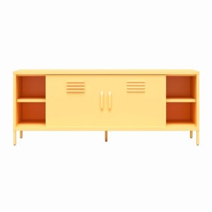 Novogratz Cache Metal Locker-Style TV Stand for TVs up to 65", Yellow