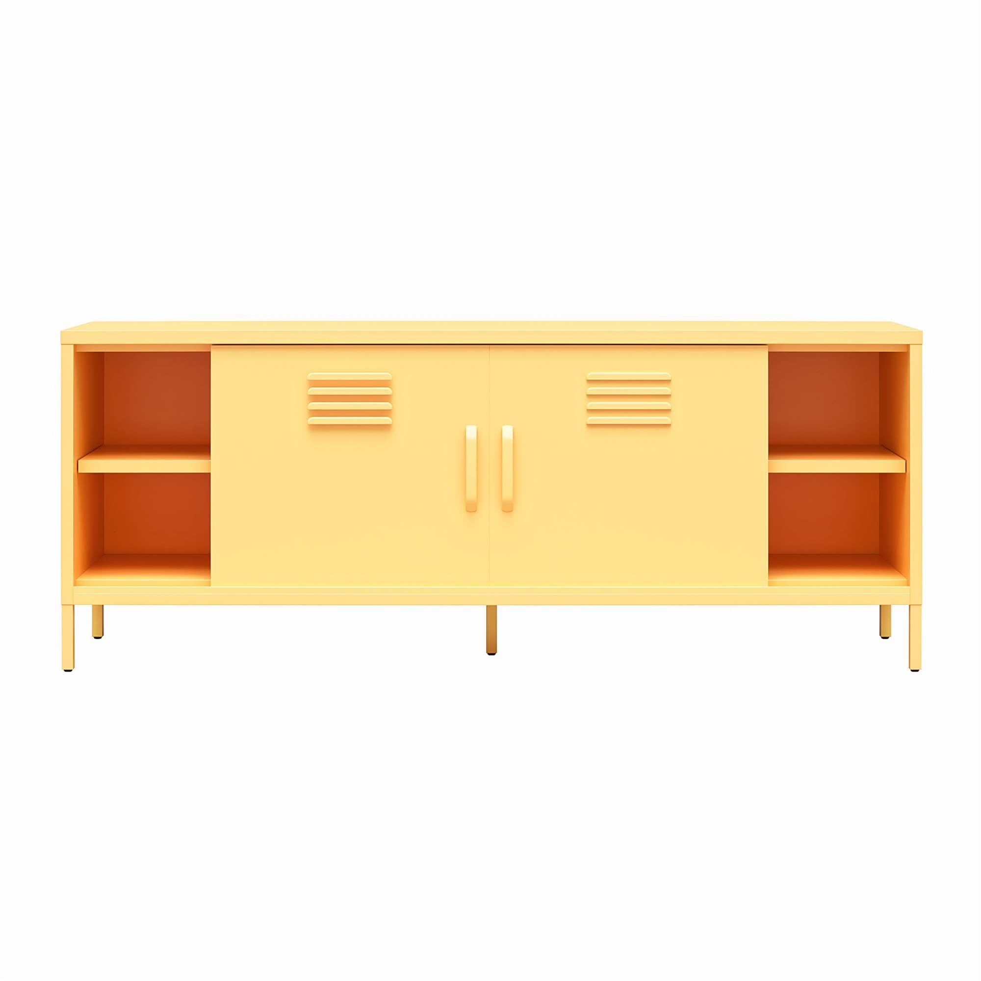 Novogratz Cache Metal Locker-Style TV Stand for TVs up to 65", Yellow