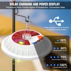 USB Solar Camping Light Remote Tent Light 2 Pack - 4000LM Portable LED Rechargeable Camping Lantern Hanging IPX4 Waterproof Emergency Light for Camping, Hiking, Power Failure, Hurricane (120 LEDs)