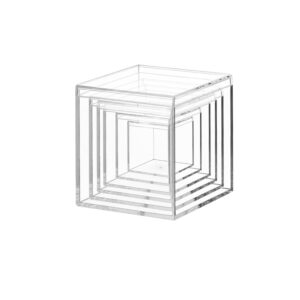 4.7/4/3.3/3/2.5/1.8 Inch Clear Plastic Box with Lid, Jewelry Storage Box, Square Cube Decorative Storage Box Containers Display Box for Candy Pill Tiny Jewelry Toys Gifts Artwork Display