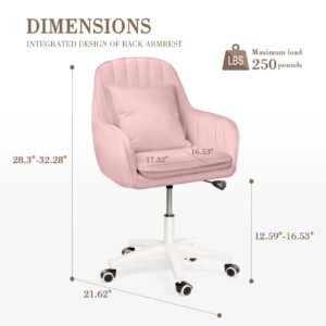 HDHNBA Cute Office Chair Home Computer Chairs Adjustable Task Chairs Modern Office Chair Makeup Chair 360° Swivel Computer Chair Mid Back Chair.