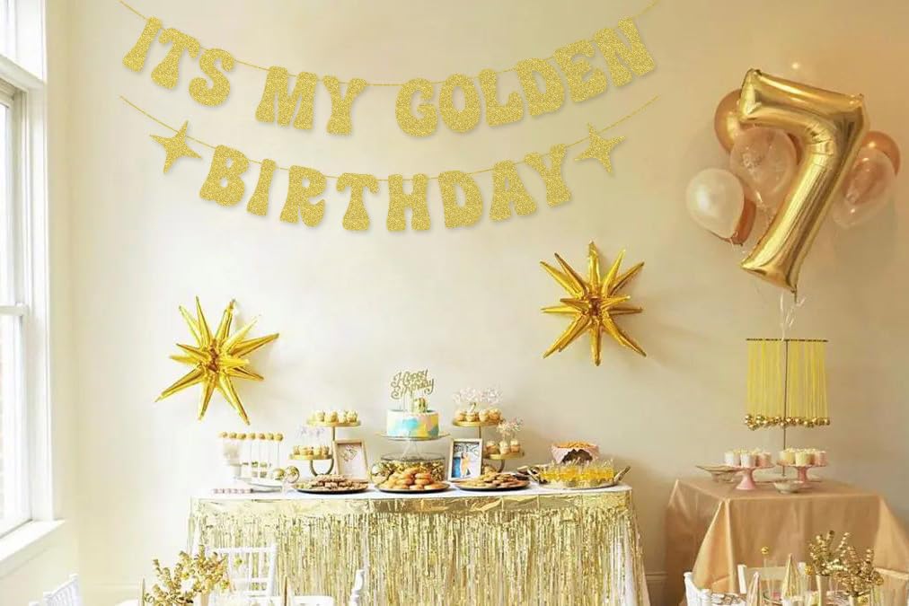 It's My Golden Birthday Banner for Golden Birthday Party Decorations