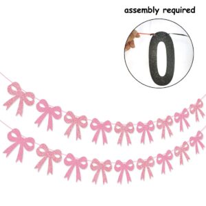 Pink Bow Garland Banner for Coquette Bachelorette Party Coquette Birthday Party Bow Party Decorations