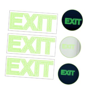 DOITOOL 3pcs Exit Sign Emblems Stickers Outdoor Signs Hotel Restaurant Exit Decal Warning Sticker Exit Sticker Indicator Floor Sticker Glowing Sticker Office Protector Luminous