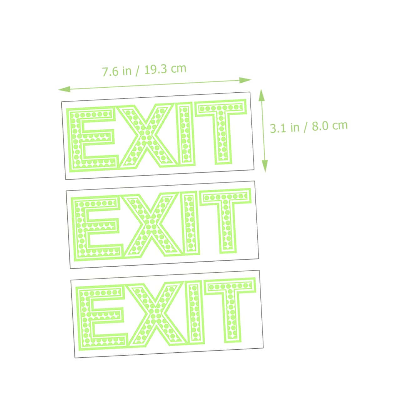 DOITOOL 3pcs Exit Sign Emblems Stickers Outdoor Signs Hotel Restaurant Exit Decal Warning Sticker Exit Sticker Indicator Floor Sticker Glowing Sticker Office Protector Luminous