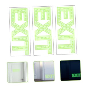 DOITOOL 3pcs Exit Sign Emblems Stickers Outdoor Signs Hotel Restaurant Exit Decal Warning Sticker Exit Sticker Indicator Floor Sticker Glowing Sticker Office Protector Luminous