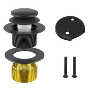 black bathtub drain kit- tub drain conversion kit- black bathtub drain overflow kit-brass construction - matte black