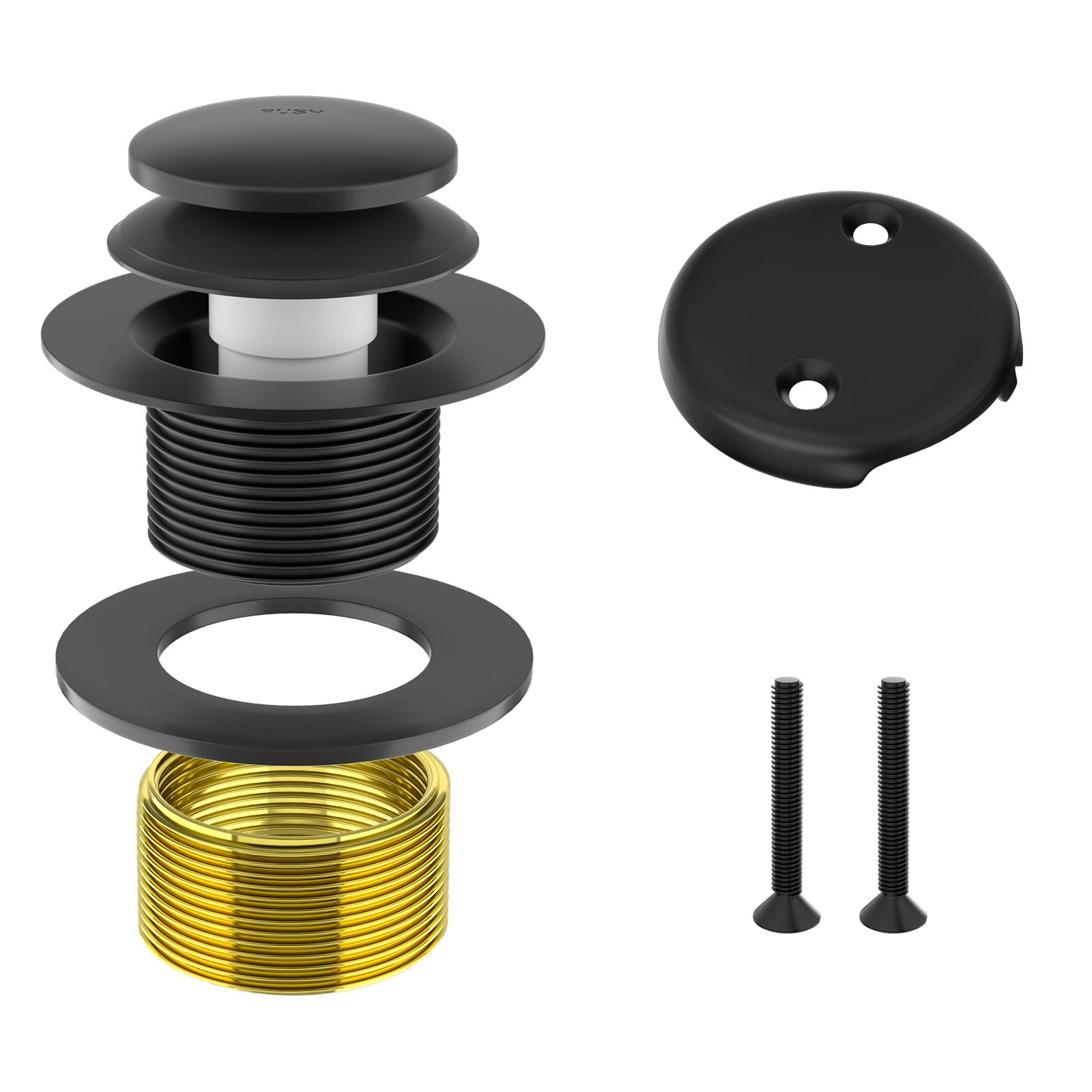 Black Bathtub Drain Kit- Tub Drain Conversion Kit- Black Bathtub Drain Overflow Kit-Brass Construction - Matte Black