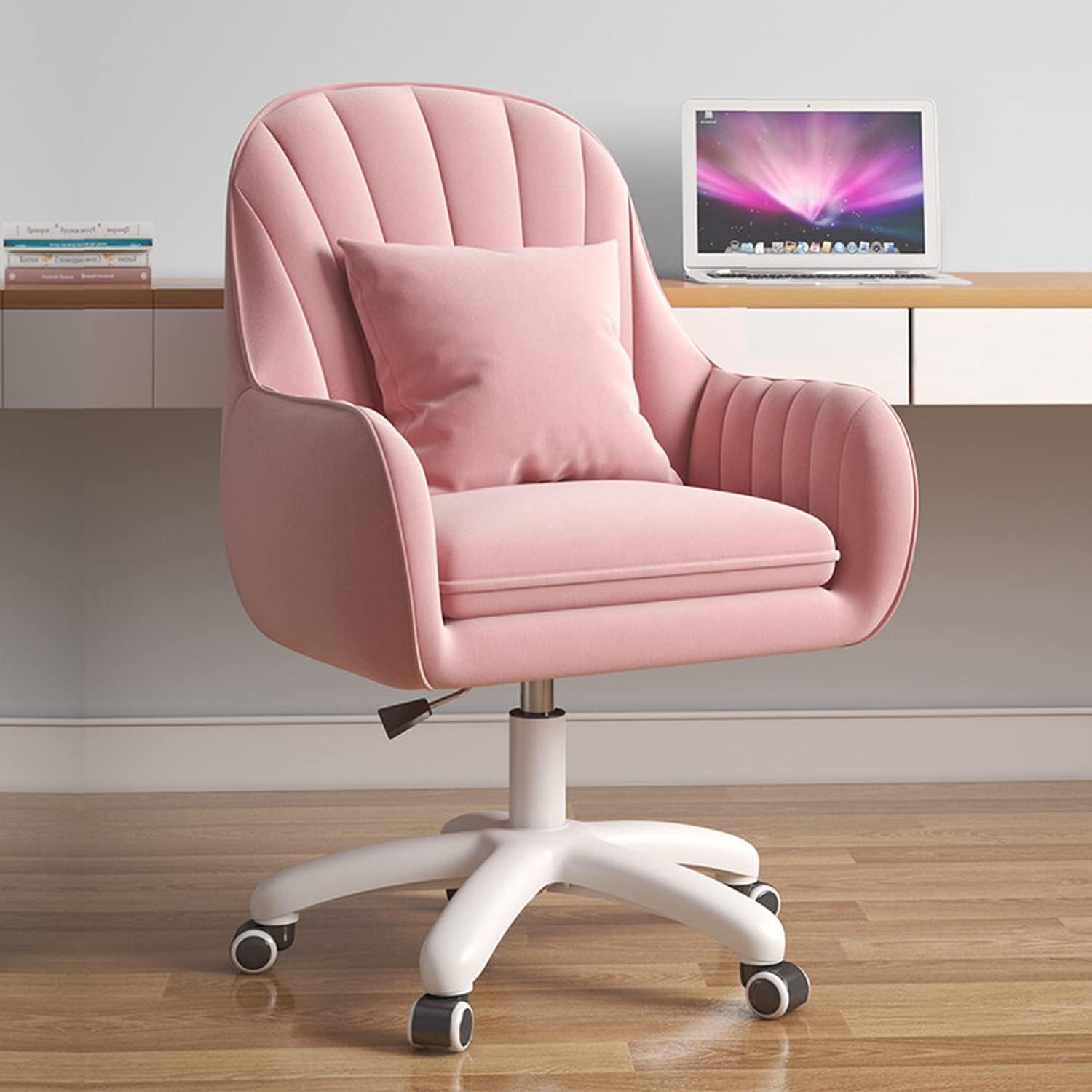 HDHNBA Cute Office Chair Home Computer Chairs Adjustable Task Chairs Modern Office Chair Makeup Chair 360° Swivel Computer Chair Mid Back Chair.