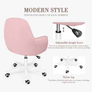 HDHNBA Cute Office Chair Home Computer Chairs Adjustable Task Chairs Modern Office Chair Makeup Chair 360° Swivel Computer Chair Mid Back Chair.