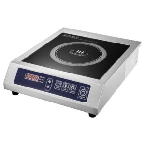 commercial induction cooktop,3500w/ 240v portable electric induction countertop burner with stainless steel housing, durable commercial induction hot plate for hotel restaurant school