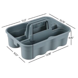 Fabnati 6-Pack Plastic Cleaning Storage Caddy with Handle, Cleaning Caddy Organizer, Gray