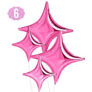 xo, fetti pink sparkle foil birthday balloon - 6 pc | bday party decorations, bachelorette, graduation, bachelorette, wedding, photo booth