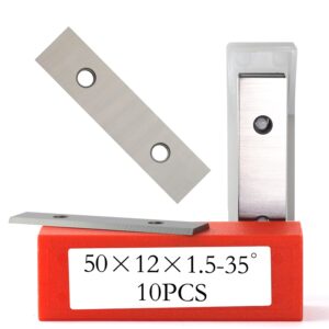 50mm 2" Carbide Scraper Blades Carbide Inserts 2 Edges Rectangle, Paint Scraper Blades for Handheld Scrapers Spiral Helical Planer Cutter Heads Flush Router Bits, 50x12x1.5mm 10pcs