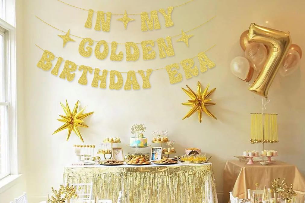 In My Golden Birthday Era Banner for Golden Birthday Party Singer Birthday Party Decorations